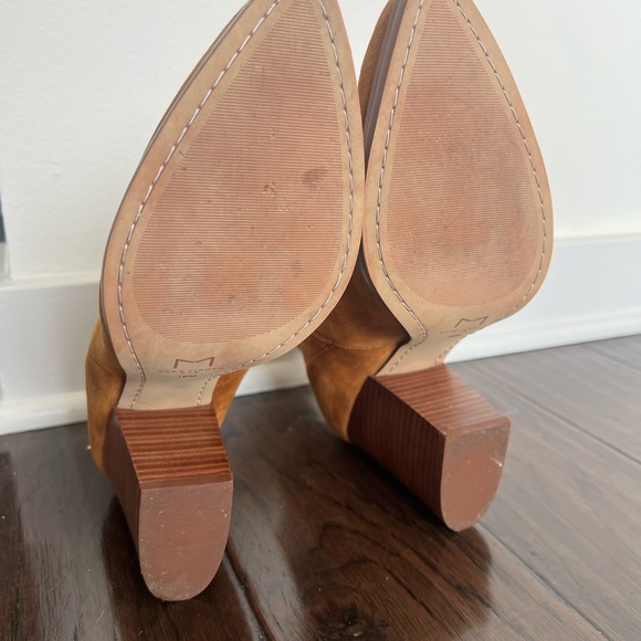 Marc Fisher Alva Tan Suede Booties - 10 - Picture 4 of 5